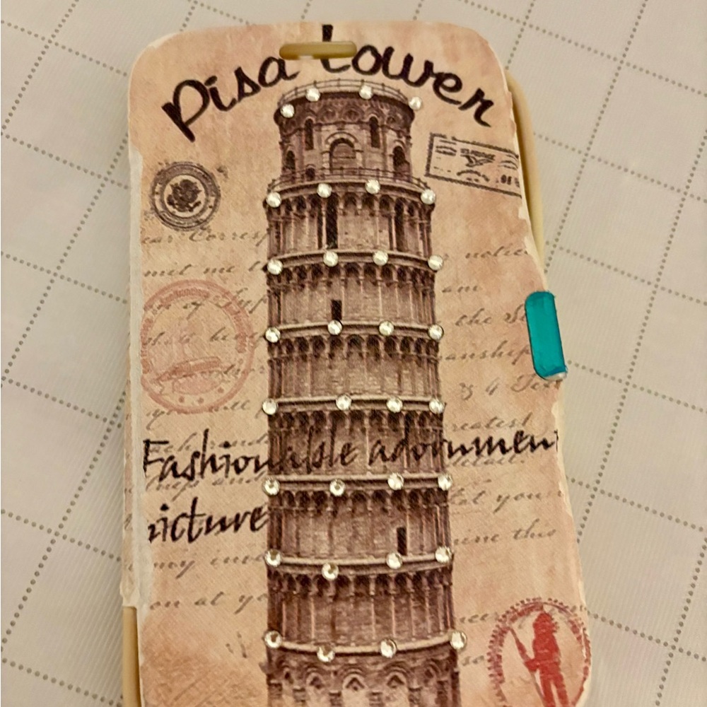 Pisa Tower iPhone Case with Rhinestones